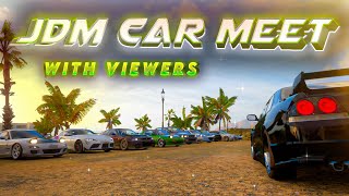 Forza Horizon 5  JDM Car Meet WITH VIEWERS GTR Supra RX7 EVO NSX S15 amp More [upl. by Neitsabes]