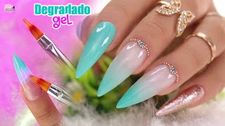 DEGRADADO con PINCEL ESPECIAL tips soft gel NailsByKaren [upl. by Iidnarb972]