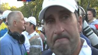 José Maria Olazábal Emotional Interview After Europe Win 2012 Ryder Cup [upl. by Kcinomod665]