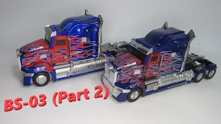 【TF非正規玩具レビュー】BMB BS03 Cybertron Cavaliers aka OPTIMUS PRIME  Part 2 Vehicle mode [upl. by Lankton354]