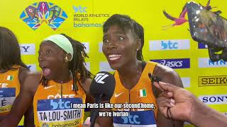 Marie Josée Ta LouSmith amp Murielle AhouréDemps Speak On Côte dIvoire 4x100m Olympic Qualification [upl. by Meela]