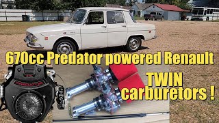 S4 E28 We install dual carburetors on our 670cc predator powered Renault R10 [upl. by Mali583]