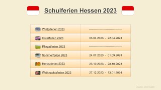 Schulferien Hessen 2023 [upl. by Ade]