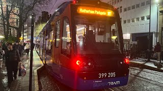 Sheffield Tram Train  Rotherham Parkgate to Cathedral Christmas Special [upl. by Julina985]