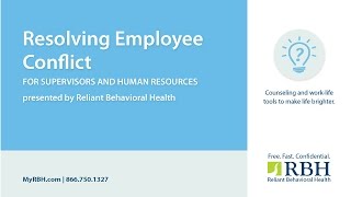 Resolving Employee Conflict Skills for Supervisors and Managers [upl. by Ayit]