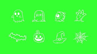 Halloween green screen doodle green screen Free for subscribers [upl. by Nirro678]