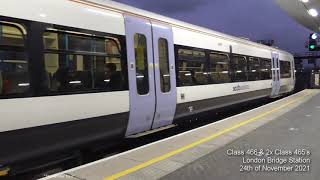 Class 466 with 2x Class 465s departing London Bridge Station 241121 [upl. by Aiyt477]