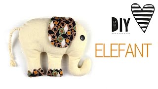 DIY Elefant Nähen  Kuscheltier mit Schnittmuster [upl. by Niwled]