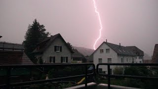 Blitz Naheinschlag Gewitter Urdorf 21072017 [upl. by Cilurzo]