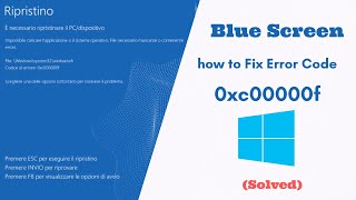 Blue Screen how to Fix Error Code 0xc00000f on Windows Solved [upl. by Retsim781]