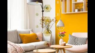 les top Idées de décoration de salon avec couleur jaune tendance 2022 [upl. by Dikmen]