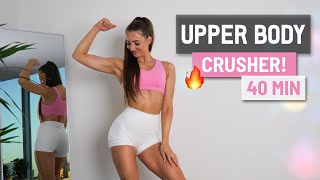 40 Min Upper Body CRUSHER With Weights Warmup amp 5 BURNOUTS 🔥 [upl. by Cletus]