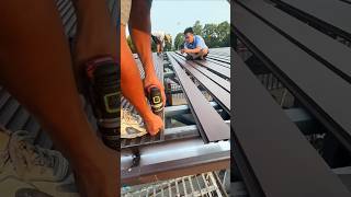 Installation process of aluminum tiles on the sun room roof [upl. by Laveen]