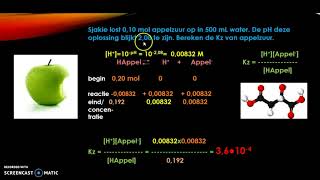Rekenen aan zwakke zuren Kz en molariteit berekenen [upl. by Millham]