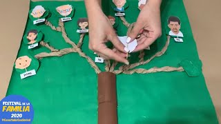 Cómo hacer un árbol genealógico con materiales reciclados  Recuerdo del Festival de la Familia 2 [upl. by Valoniah]