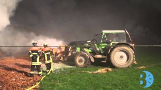 Feuer zerstört Strohlager auf Reiterhof in Dillingen [upl. by Pendergast]