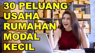 30 PELUANG USAHA RUMAHAN DENGAN MODAL KECIL [upl. by Dor969]