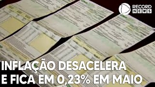 Inflação desacelera e fica em 023 em maio [upl. by Tharp693]