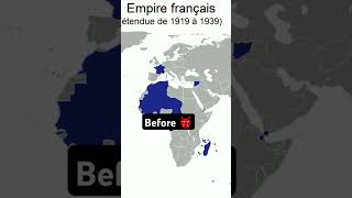 France today vs before 💀 first empire  carolingian empire  colonial empire 🇨🇵💀 map geography [upl. by Magee436]