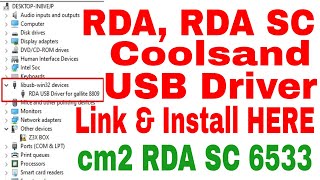 cm2 RDA SC USB Driver Install II Coolsand USB Driver Install II Nokia 8110 USB Driver [upl. by Colville80]