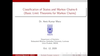 Classification of States and Markov Chains6 Basic Limit Theorems for Markov Chains [upl. by Rida621]