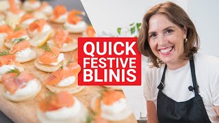 Quick Blinis Recipe  Festive Cooking with Olivia [upl. by Lzeil]