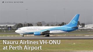 Boeing 733  Nauru Airlines VHONU Boeing 7373U3 departs Perth Airport [upl. by Leclair]