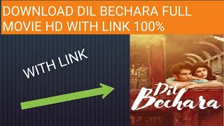 DOWNLOAD DIL BECHARA FULL MOVIE 100  GUARANTY WITH LINK [upl. by Gertie]