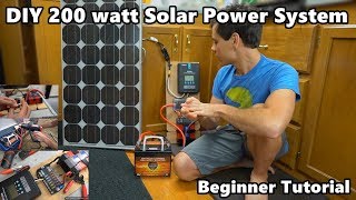 DIY 200 Watt 12 volt Solar Power System quotThe Minimalistquot Beginner Tutorial [upl. by Jeffers433]