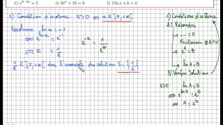 Fonction logarithme népérien  équation avec des exponentielles ou des logarithmes  exercice facile [upl. by Kermie]