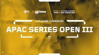 2023 VCT Game Changers APAC Series Open 3  Grand Final  RRQ Kaguya vs Team SMG BO5 [upl. by Notgnillew747]