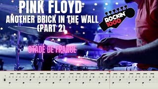 Pink Floyd  Another brick in the wall part 2  Rockin1000 Paris 2022 with scrolling drum score [upl. by Humfrid886]