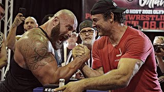 WWE Braun Strowman VS Devon Larratt  Arm Wrestling amp Fight 2021 [upl. by Simah]