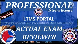 LTO PROFESSIONAL ACTUAL EXAM REVIEWER  LTMS PORTAL  Carluto Tv [upl. by Fariss723]