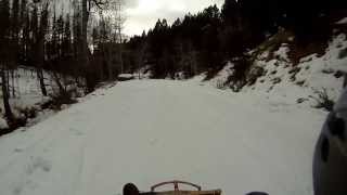 Longest sled ride EVER super fast too Sled riding Montana mountains 2013 [upl. by Aititil]