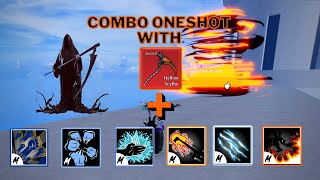 Combo One Shot With Hallow Scythe And All Melee  Blox Fruits update 17 3 [upl. by Lebisor844]