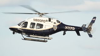 NYPD Bell 429 landing at New York Wall Street heliport  helicopter [upl. by Burnley]