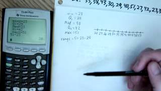 Statistics 9 24 2012A How to construct a box plot [upl. by Eetnahc251]