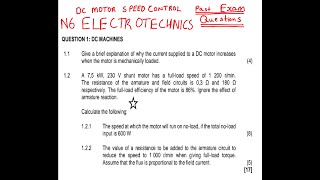 N6 ELECTROTECHNICS DC MACHINES speed control on dc motors [upl. by Gran]