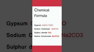 Chemical formula Gypsum sodium carbonate sulphurdioxide CHEMISTRY CHEMICAL FORMULA [upl. by Auqinahs]