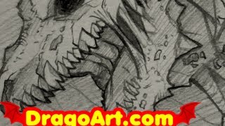 How to Draw a Dragon Zombie Dragon Sketch Step by Step In Pencil [upl. by Adnam]