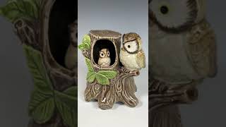 Vintage 1979 Otagiri Ceramic Music Box Momma Owl and Baby “Love Will Keep Us Together” [upl. by Soilissav]