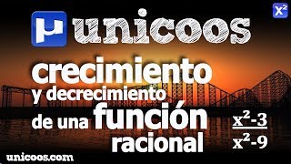 Crecimiento y decrecimiento de una función racional BACHILLERATO [upl. by Miksen]