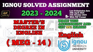 MEG 14 SOLVED ASSIGNMENT 202324 IN ENGLISH  MEG 14 SOLVED ASSIGNMENT 2024  MEG14 IGNOU [upl. by Gavini769]