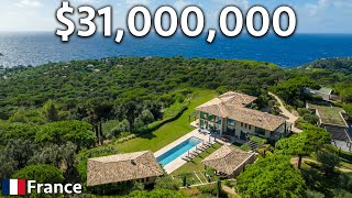 Touring a 31000000 St Tropez Mansion With Ocean Views [upl. by Enairda]