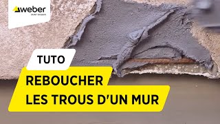 Comment réparer et reboucher les trous dun mur en béton   Weber [upl. by Yong]