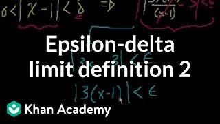 Epsilondelta limit definition 2  Limits  Differential Calculus  Khan Academy [upl. by Ebert]