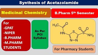 SYNTHESIS OF ACETAZOLAMIDE  CARBONIC ANHYDRASE INHIBITORS  PHARMACEUTICAL CHEMISTRY [upl. by Hillery644]