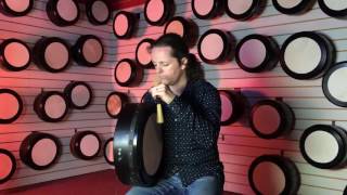 16quot Tuneable amp 14quot Tuneable Bodhran by Paraic McNeela [upl. by Aerdnwahs936]