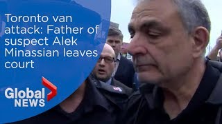 Toronto van attack Father of suspect Alek Minassian leaves court [upl. by Esbensen305]